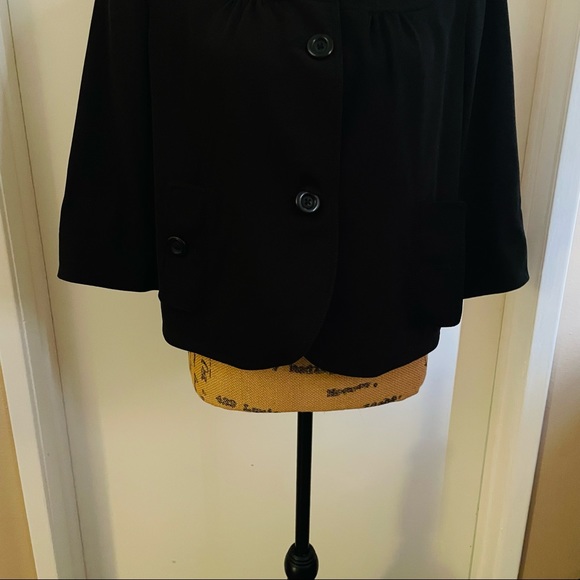 Larry Levine Stretch Black Denim Slightly Cropped Blazer Jacket Size Medium - Picture 4 of 10